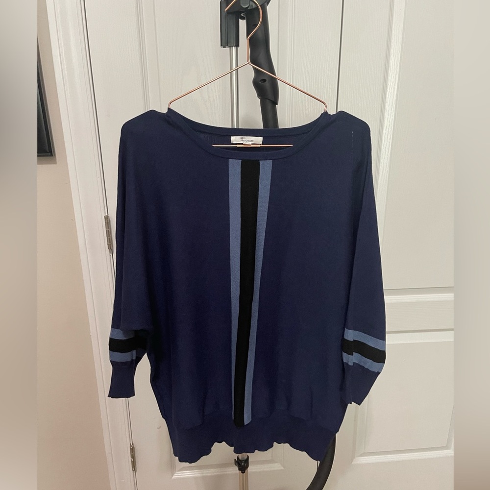 Navy blue with stripes